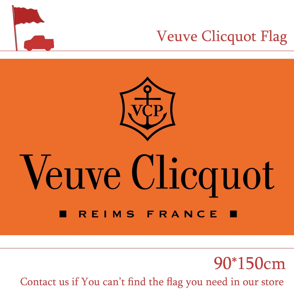 

Free shipping 3x5 Feet Veuve Clicquot Flag 90*150cm Printing Banner For Home Decoration