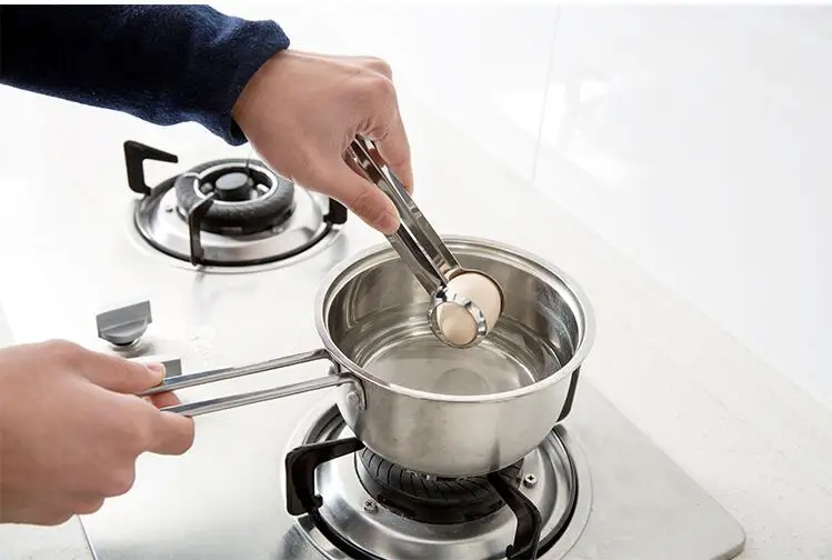 ORGANBOO Creative stainless steel egg clip tong multi-functional kitchen cooking tools breakfast gadget