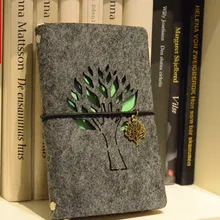 Войлок спиральная записная книжка С ПЕРЕПЛЕТОМ с листьев A5 A6 блокнот ежедневник tn путешественников тетрадь стиль