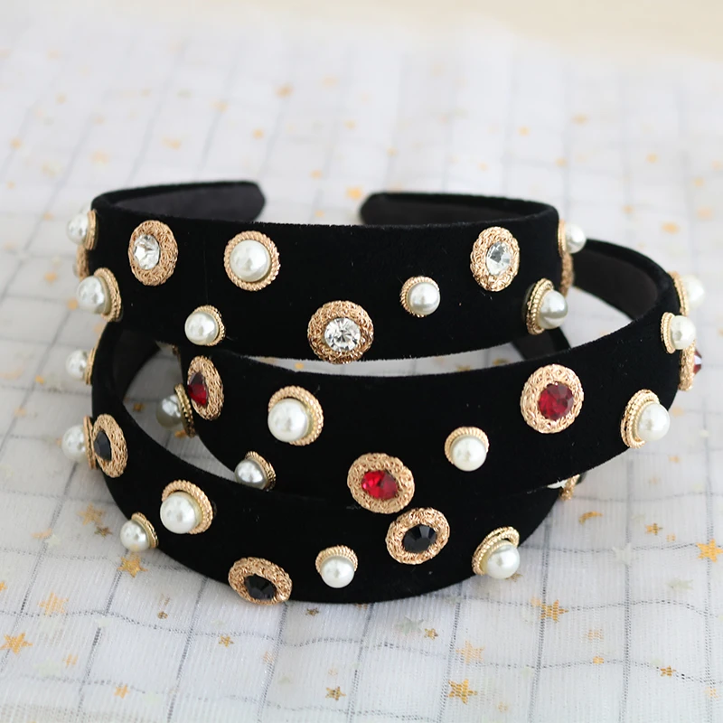 Трендовые жемчужные хрустальные ювелирные изделия ручная работа барокко Корона широкая лента для волос Тиара свадебный подарок индийские антикварные аксессуары для волос