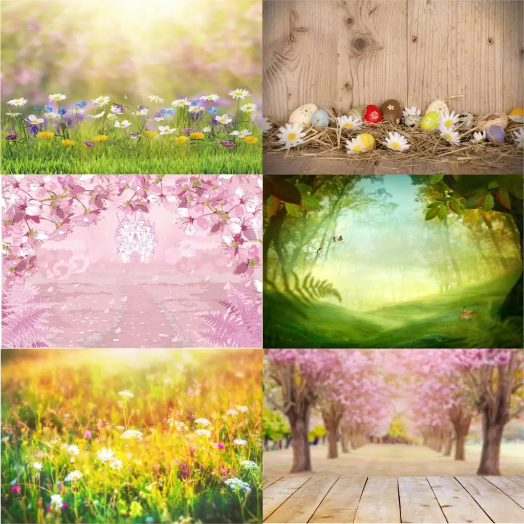 HUAYI Easter Spring Background for Pictures Easter Day Party Decoration Photo Backdrops Children Portrait Shooting Booth Studio Props 10x6ft XT-5339