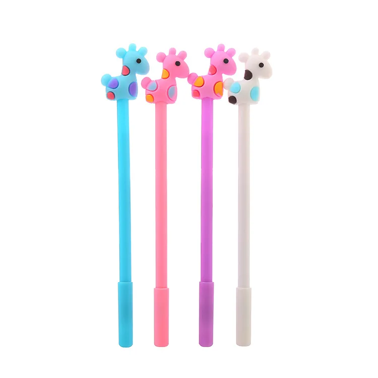 

24 Pcs Creative Wapiti Neutral Pen Cute Learning Stationery Cartoon Silicone Head Water-based Signature Pen