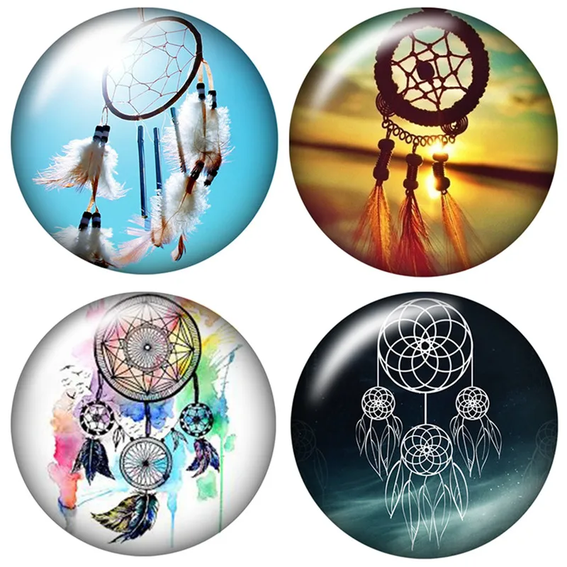

Beauty Dream catcher 10pcs mixed 12mm/16mm/18mm/25mm Round photo glass cabochon demo flat back Making findings ZB0460