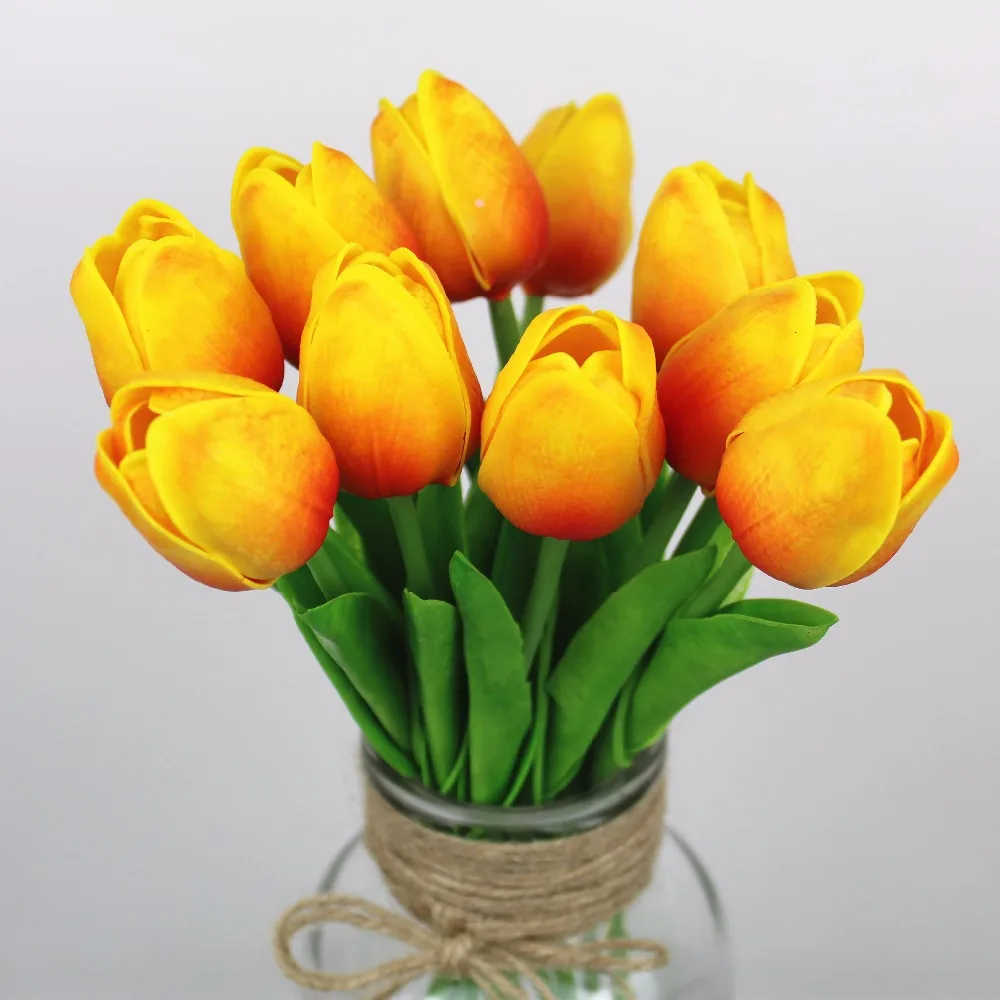 APRICOT 1pcs Tulip Real Touch Artificial Flowers Bridal Flower Bouquet