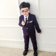 Dollplus Suit for Boys Tuxedo Boys Suits for Weddings 3pcs/set(Coat+Vest+Pant) Baby Boy Blazer Wedding Baby Suit Gentleman 3-10Y 3pcs set boy gentleman suit for weddings prom party 2 10y children slim fit costumes boys tuxedos formal blazer vest pants suits