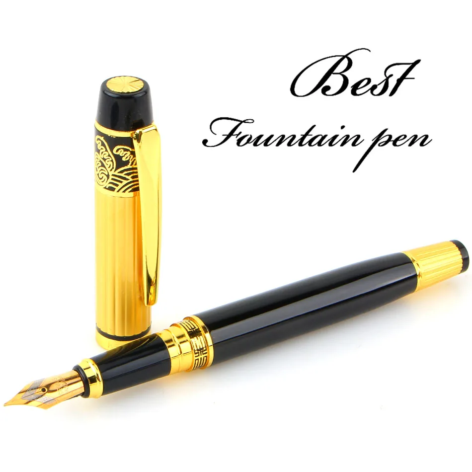 New Standard Type Fountain Pen Meduim Nib Metal Golden Color Sign Pens
