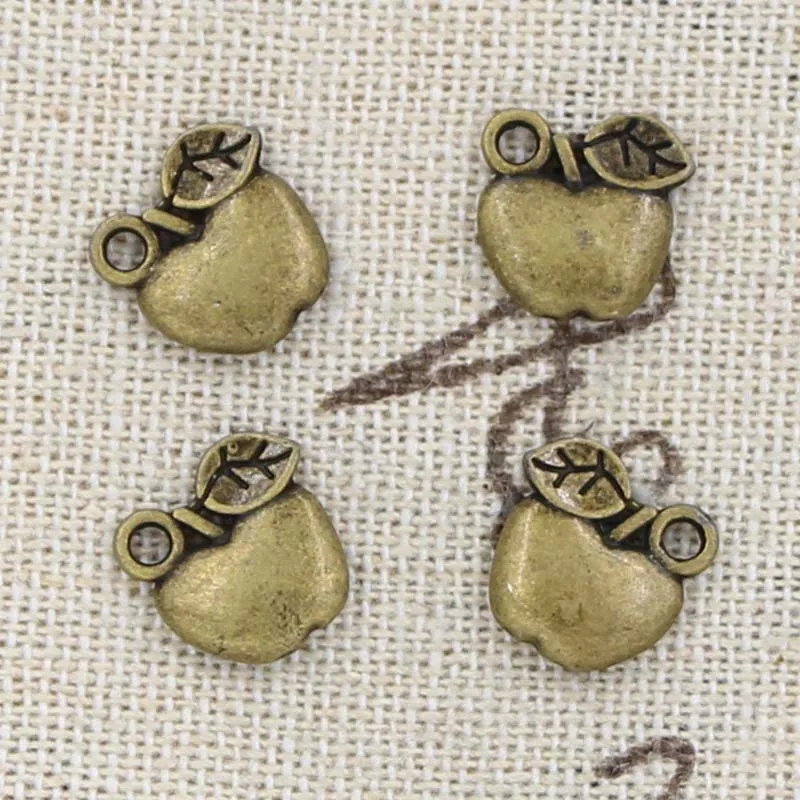 

15pcs Charms apple 10x10mm Antique Making pendant fit,Vintage Tibetan Bronze Silver,DIY bracelet necklace