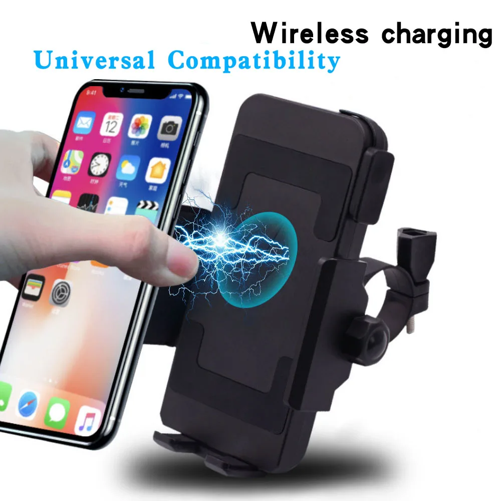 

New Motorcycle Phone Holder Qi Wireless Charger Motorcycle Charger Mount For Phones Fast Wireless Charging Moto Accessories