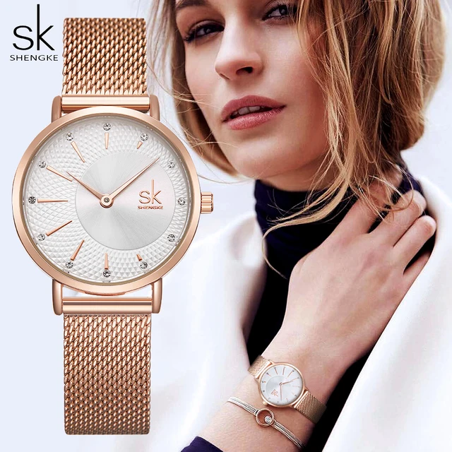 SHENGKE Ladies Watch Top Brand Luxury Crystal Bracelet Watch Women Watches Rose SHENGKE Ladies Watch Top Brand Luxury Crystal Bracelet Watch Women Watches Rose