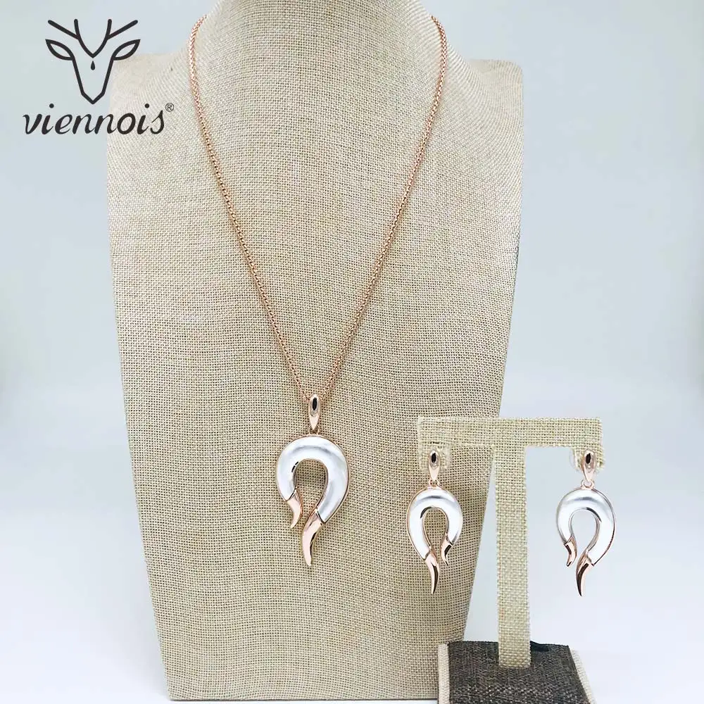 

Viennois Jewelry Set Drop Earrings Geometric Mix Rose Gold Color For Women New Jewelry Sets 2019