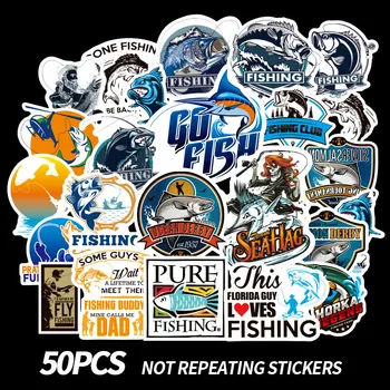 

New 50 Pcs/set Go Fishing Different Patterns Graffiti Waterproof Stickers Set 2019