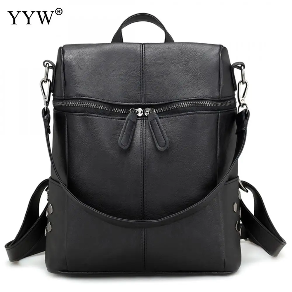 

2018 Women Backpack Pu Leather Daily Pack Fashion Backpacks Female Bolsa Feminina Casual Large Capacity Vintage Shoulder Bags