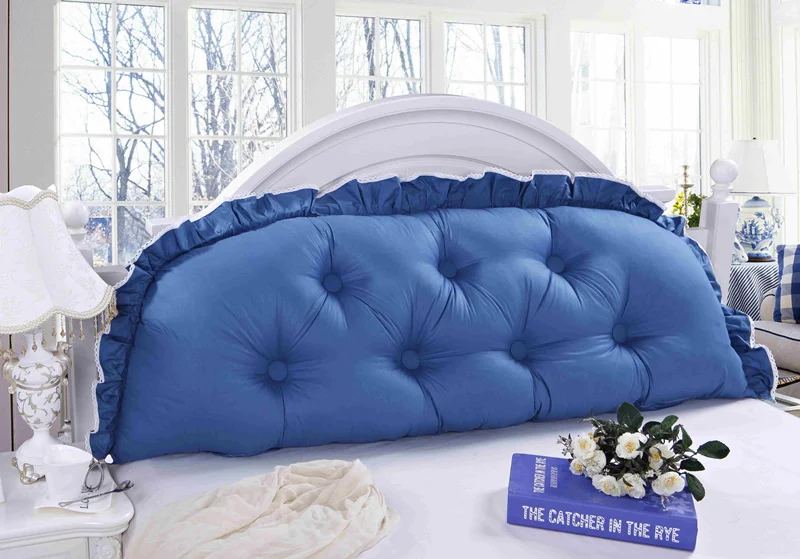 

100%cotton large Bedside backrest cushion big long pillow princess lace Comfortable cushion with core 120/150/180/200CM size