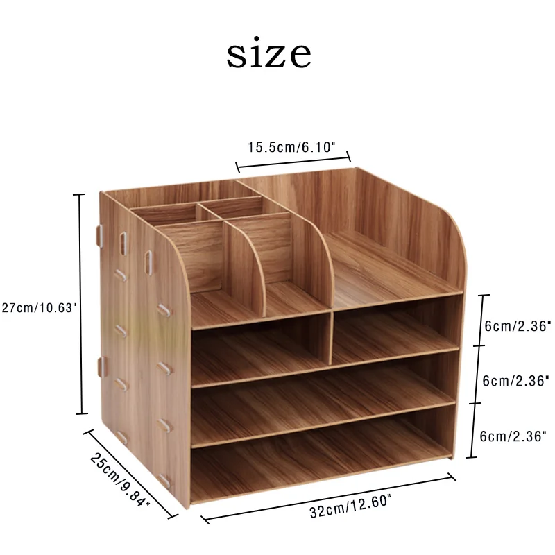 Goede Hout bestand frame DIY portfolio bestand rek hout desktop ontvangen multi layer bestand lade document trays Briefpapier houder