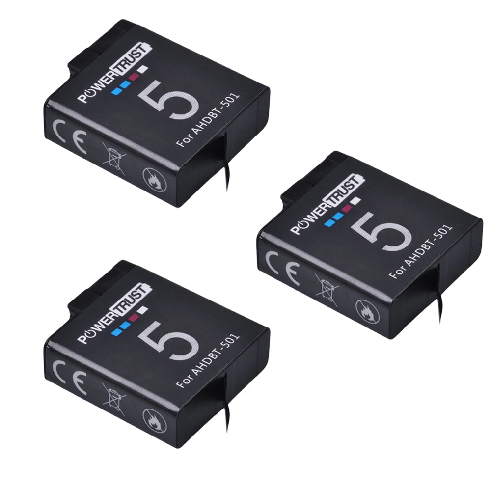 

3Pcs 3.85V AHDBT 501 1600mAh AHDBT-501 AHDBT501 Battery for Gopro 5 battery Rechargeable Battery for GoPro 5 Gopro hero 5 camera