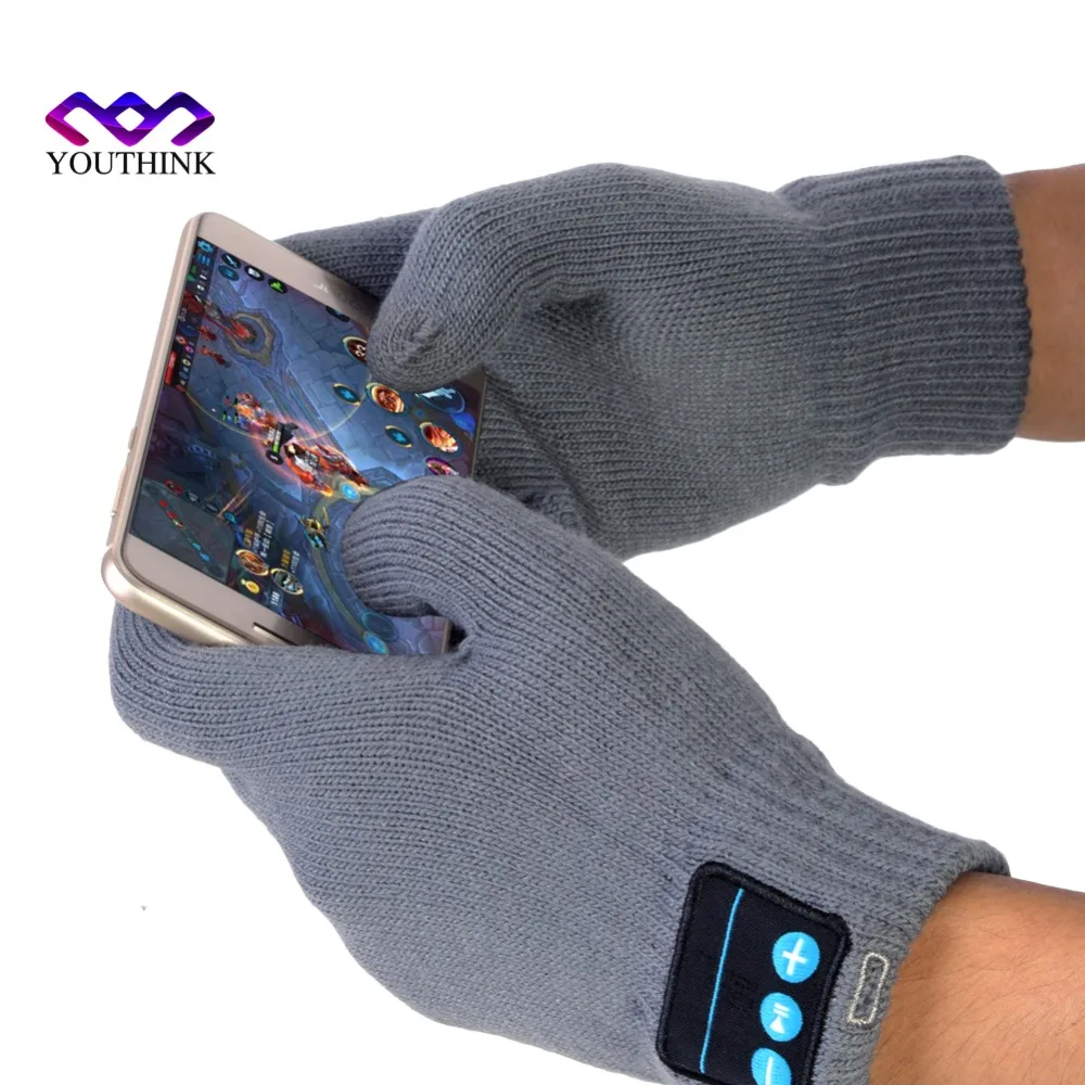 

Winter Warm Touch Screen Bluetooth Gloves Men Women Knitted Gloves Call Talking Touch Screen Gloves for Mobile Phone Tablet Pad
