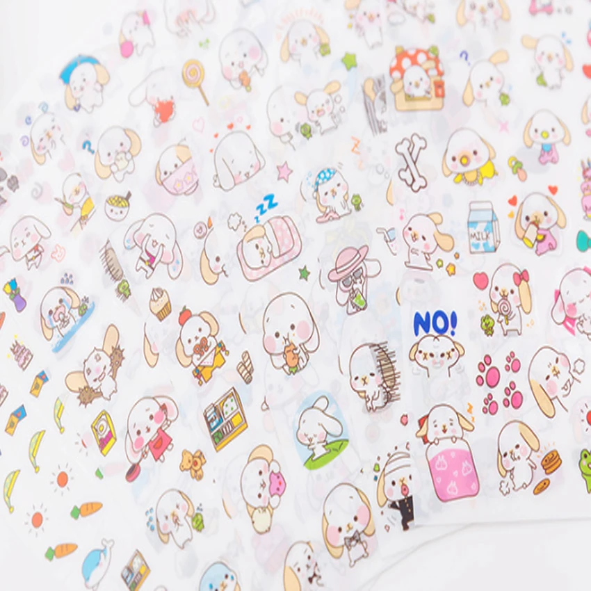 6pcs/pack Kawaii Cinnamoroll Sanrio Stickers DIY Scrapbooking Sticker Cute Dog Sticker Children Letter Diary sticker