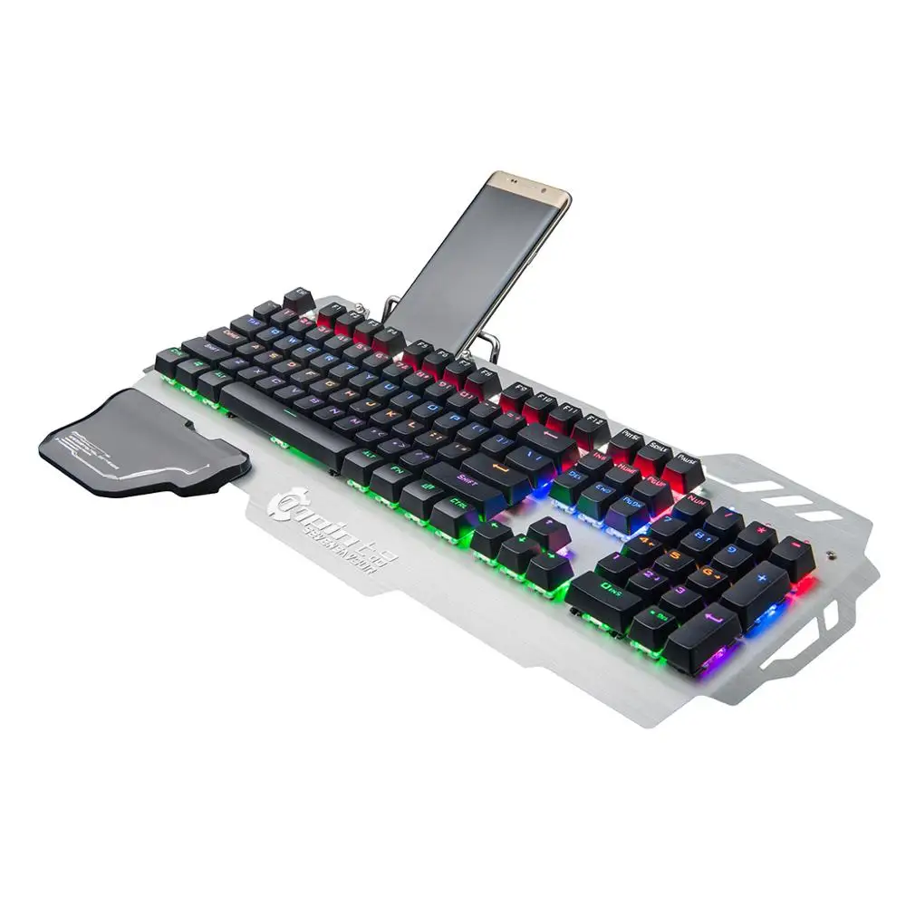 Mechanical Gaming Keyboard USB Wired 104 Keys Blue Switch LED Backlight Game Keyboard For PC Tablet Desktop