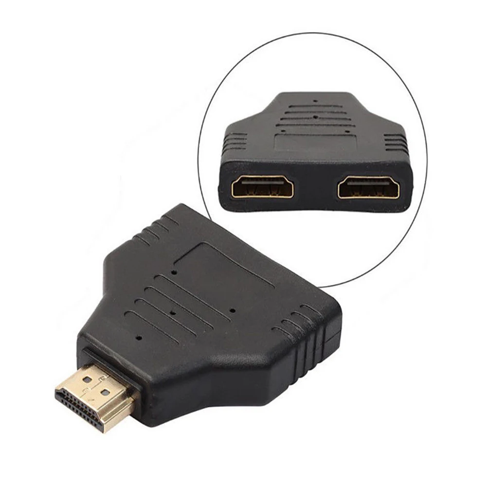 

1080P 1 in 2 HDMI Splitter Adapter Male to 2 Female Onversion Head Adapter HDMI Male to Female Conversion Cable 2018 New