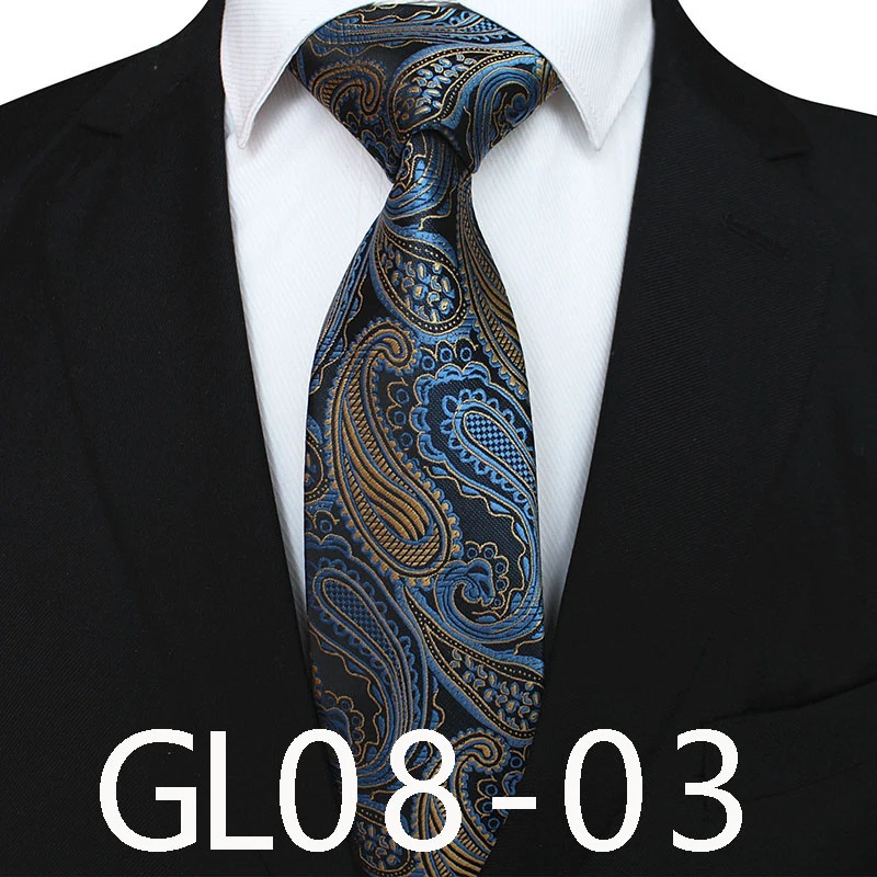 Новейшие высококачественные мужские галстуки Пейсли оплаченные чеки 8 см жаккард Тканые Аксессуары для галстуков шеи одежда галстук свадебный подарок
