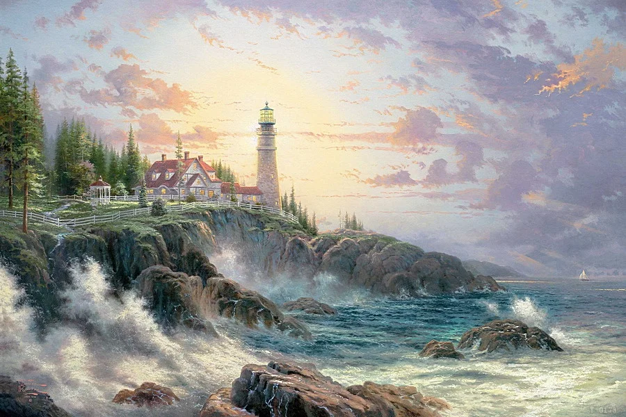 Thomas Kinkade светильник на с изображением света мира холсте|thomas kinkade|paintings on canvasprints