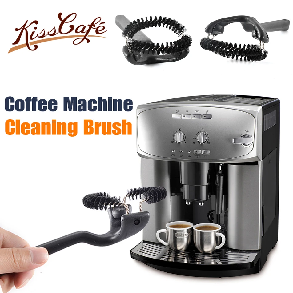 

25x7.8x5.1cm Semi-automatic Coffee Machine Clean Brush Grouphead Long Handle Round Brushes Coffee Grinder Cleaning Accessories
