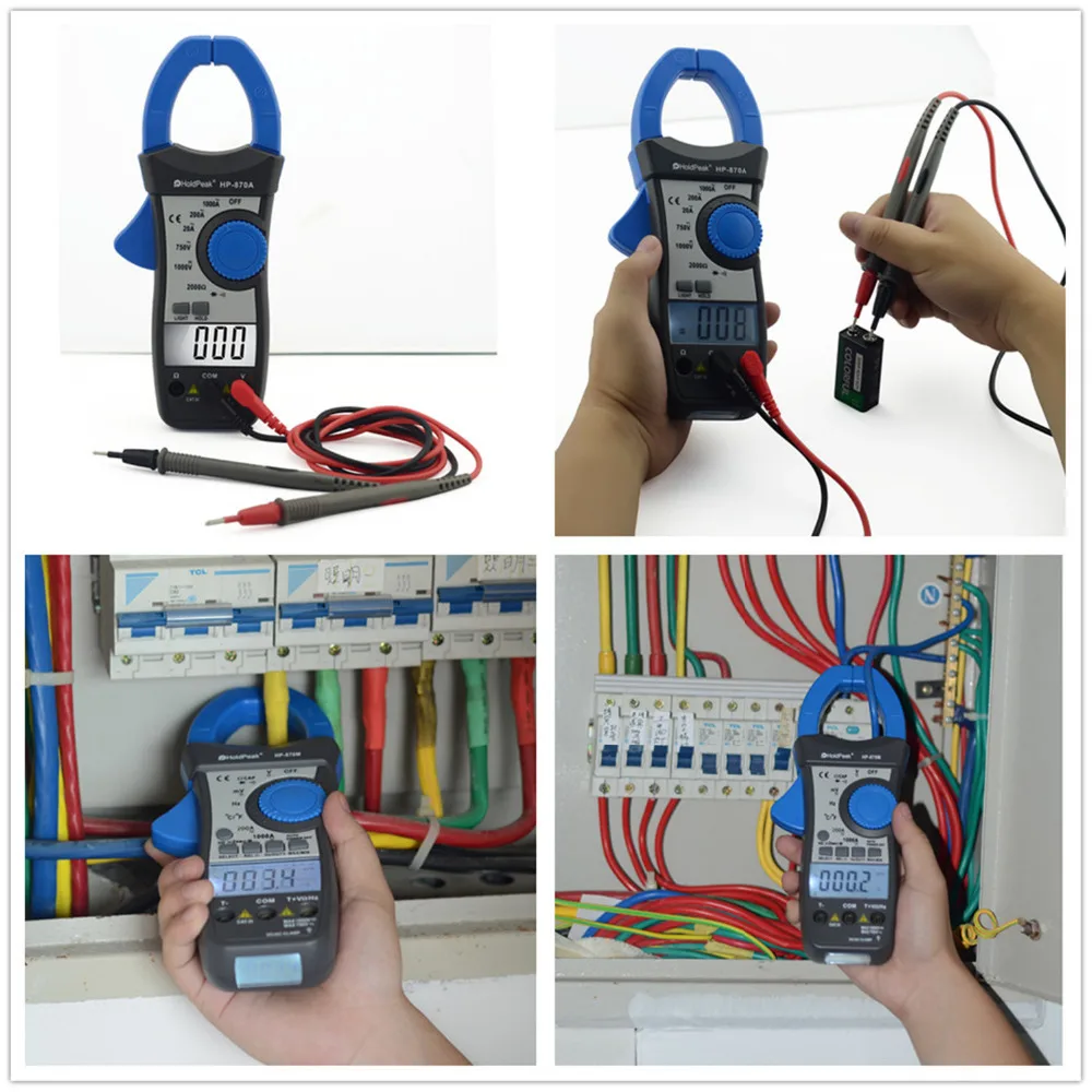 HoldPeak HP-870B rango automático DC AC Digital Clamp Meter multímetro Pinza Amperimetrica Amperimetro retroiluminación apagado automático HoldPeak HP-870B rango automático DC AC Digital Clamp Meter multímetro Pinza Amperimetrica Amperimetro retroiluminación apagado automático