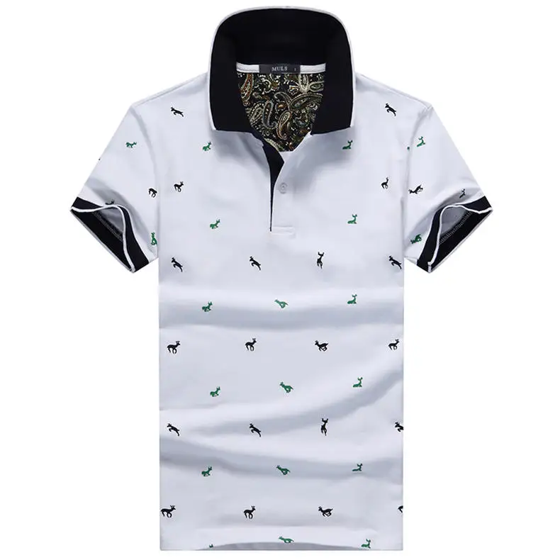 2Pcs Lot Mens Polo Shirt Cotton Polka Dot Summer Short 3XL Male Polo Men Top Tees Cool Muls Brand Clothing Navy Black White Gray-10