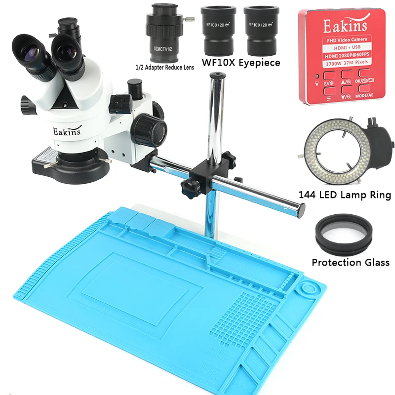 

3.5-90X Simal-focal Stereo Trinocular Microscope 37MP HDMI Video microscope Camera 1/2CTV Barlow lens For phone Welding Repair