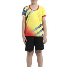 Детский комплект для бадминтона Комплект для мальчиков для бадминтона теннисная рубашка для детей теннисные футболки футболка для настольного стола+ шорты размера плюс