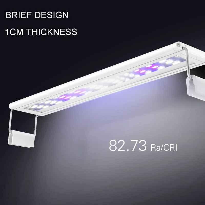 78-93 см аквариумный светодиодный светильник ing 220-240 В выдвижные кронштейны светильник для аквариума с белым или белым синим светодиодный s подходит для аквариума