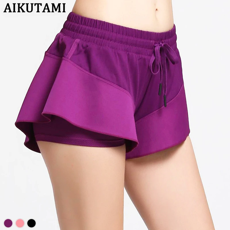 

Women's Sports Shorts Double Layer Running Gym Shorts Quick Drying Crossfit Workout Shorts Tennis Jogging Training Sport Short