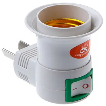

Best Selling US Plug to E27 LED Light Bulb Adapter Socket Holder with Switch White