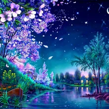 Лепестки, дрейфующий вниз поток, ручная роспись, креативная цифровая картина маслом, 24 цвета, пигментная кисть, сделай сам, живопись по номеру