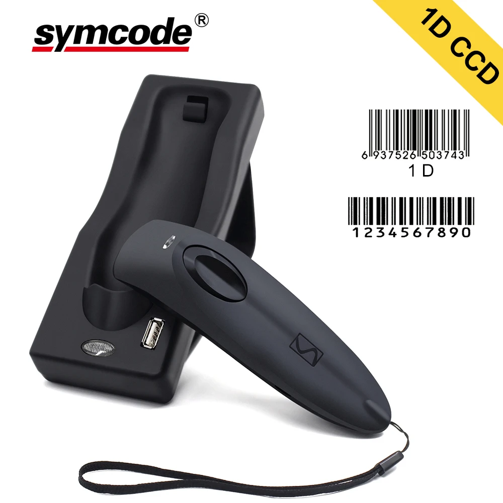 CCD Bluetooth сканер штрих-кода, Symcode 1D CCD USB Bluetooth 2,4 ГГц беспроводной считыватель штрих-кодов беспроводной передачи Distnce 100 метров