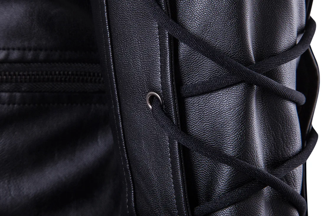 men's genuine leather bomber jackets High Quality Leather Punk Jackets Men Bomber Bandage Winter Motorcycle Jacket Man Leather Windbreaker Motor Biker Hombre Coat western leather jacket