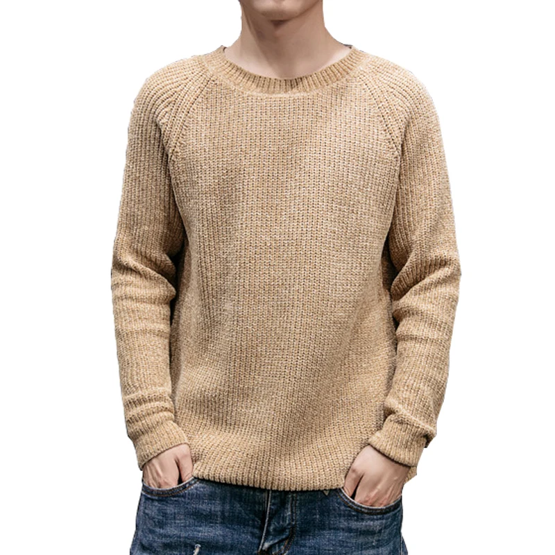 

Autumn Sweaters Men Casual Male Pullover Loose Long Sleeve Knitted Sweaters 2019 New Plus Size Fashion O-Neck White Sweaters Men