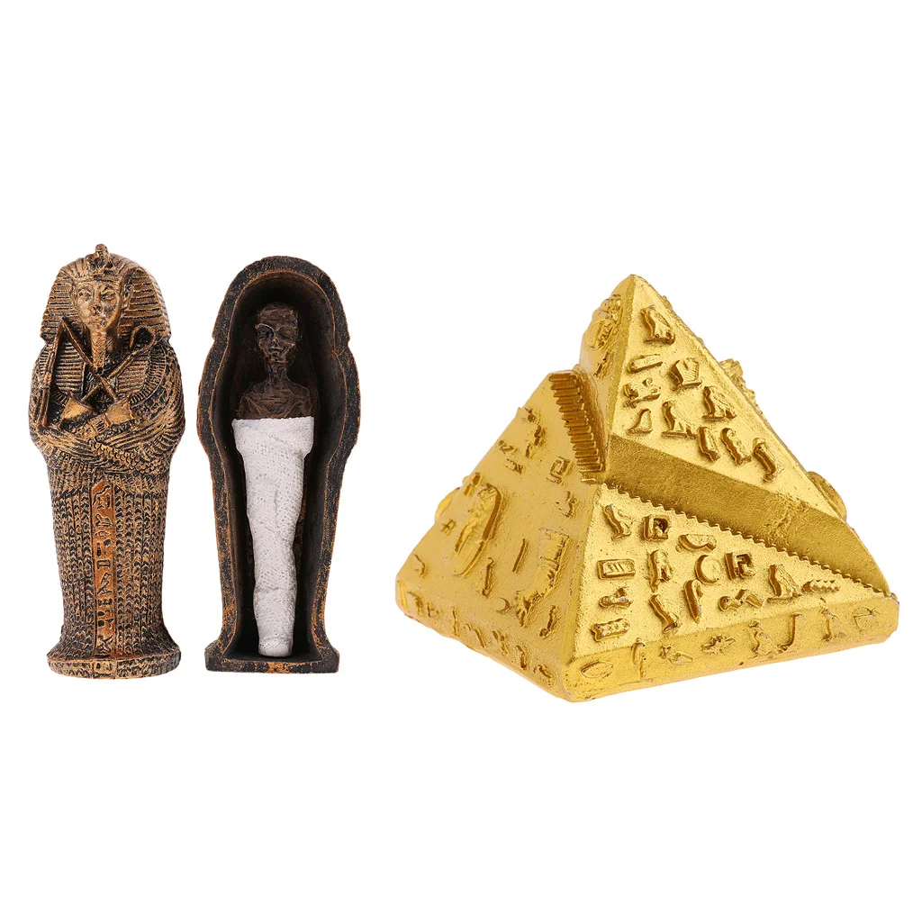 

Resin Egyptian Pyramid Coffin Mummy Sculpture Figurine Home Decoration Crafts