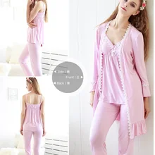 Бренд женщин сексуальный, из бамбукового волокна, пижама, домашняя одежда для сна; Ночная одежда для отдыха, с кружевными вставками для девочек, ночная рубашка, набор, для девочек, Пижама