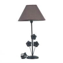 2шт старинная настольная лампа желтая ткань дымоход Железный корпус лампы украшение дома для гостиной спальни прикроватная настольная лампа для отеля