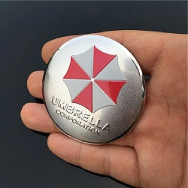 

4pcs 56mm UMBRELLA CORPORATION Resident Evil For Car Emblem Wheel Center Hub Cap Resin Badge wheel Decal Sticker