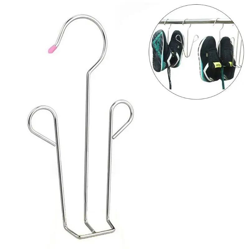 Household Shoes Drying Rack Hanger Hook Stainless Steel Hanging Shelf Organizer Space Saving Home Wardrobe Storage