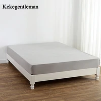 1PCS Fitted Sheet Solid Color Bed Sheets With Elastic Band Double Queen Size 160cm*200cm Mattress Cover 100% Polyester 1