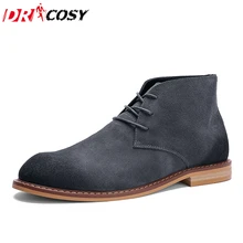Estilo británico Hombres de Cuero de Gamuza Botas de Época Martin Botas de Desierto de Alta Superior con cordones de Martin Zapatos Botas de Tobillo de La Manera tamaño 38-44