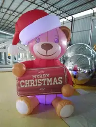 Надувные Рождество продукты подсветкой Открытый Двор украшение симпатичный надувной медведь с заводская цена