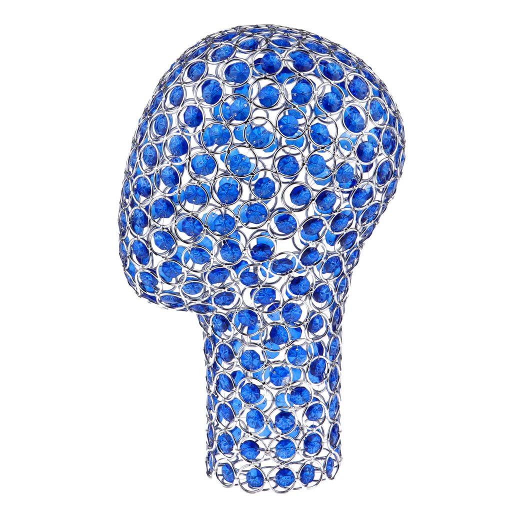 21 Inches Shiny Rhinestone Metal Mannequin Head Model Stand Manikin Wig Jewelries Hat Display Holder Rack
