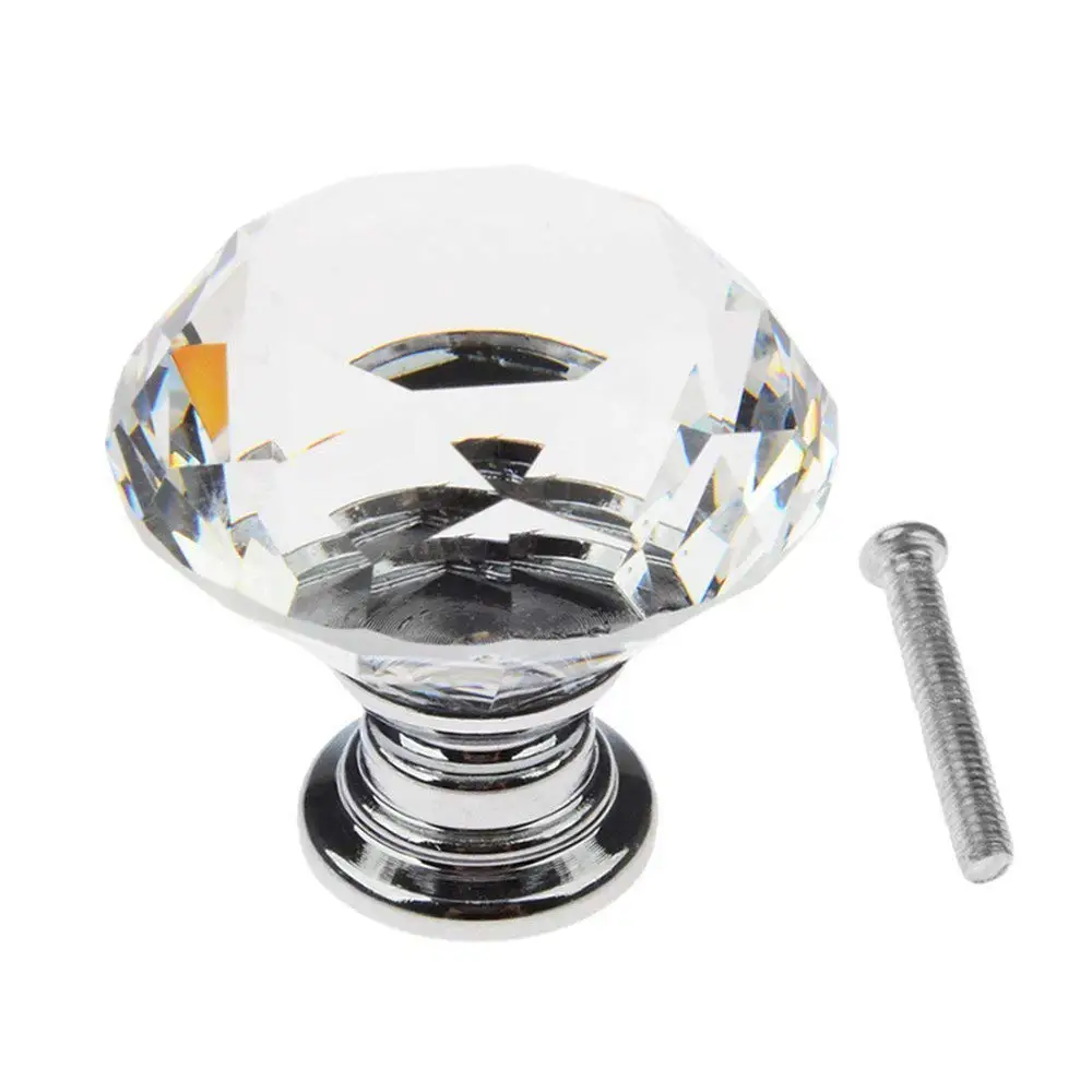

16pcs Glass Knob Drawer Door Crystal Diamond Handle Pull for Wardrobes Cabinets Cupboards Furniture Door Handles with Screw