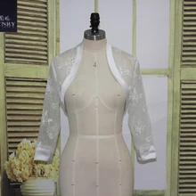 Женское кружевное свадебное болеро цвета слоновой кости Свадебная накидка Шаль Свадебная куртка аксессуары