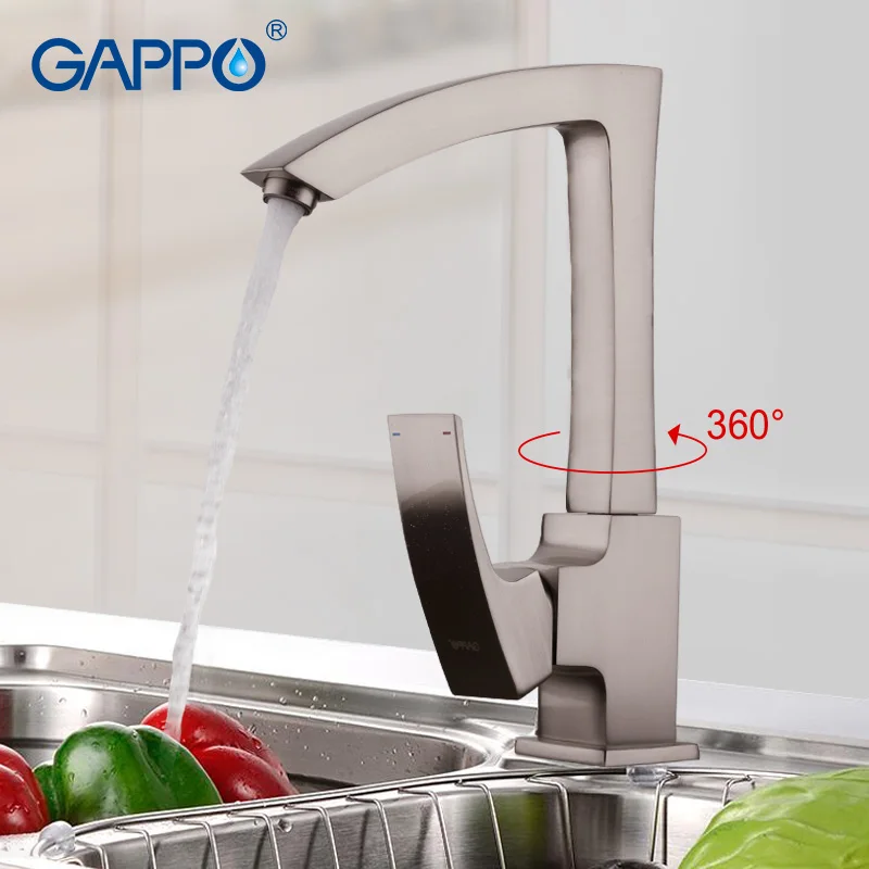 

Gappo Nickle Brushed kitchen Faucets water sink mixer tap 180 rotary kitchen hot and cold water mixer spout deck mounted faucet