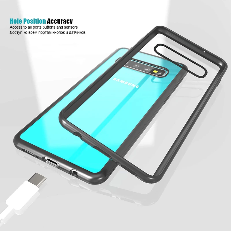 LuckGuard акриловый прозрачный чехол для телефона для samsung Galaxy S10 случае S10 плюс силиконовый прозрачный задняя крышка для Galaxy S10 Lite S10E